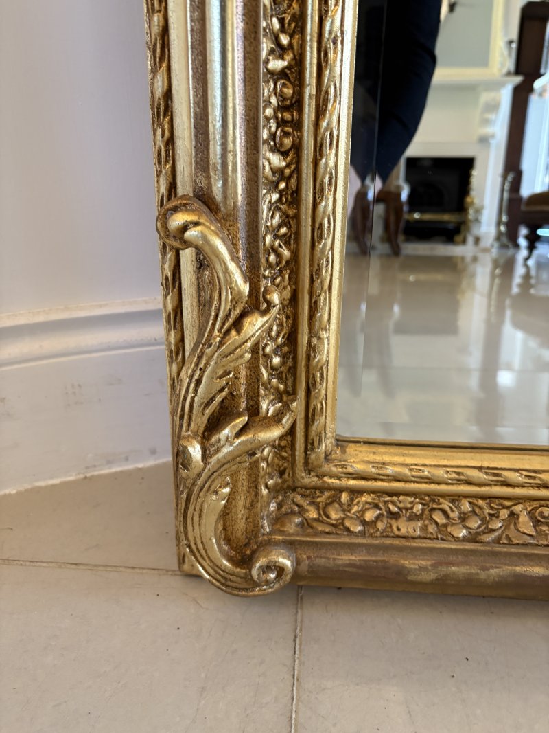 Outstanding Quality Antique Edwardian Carved Gilded Frame Wall Mirror - Image 9